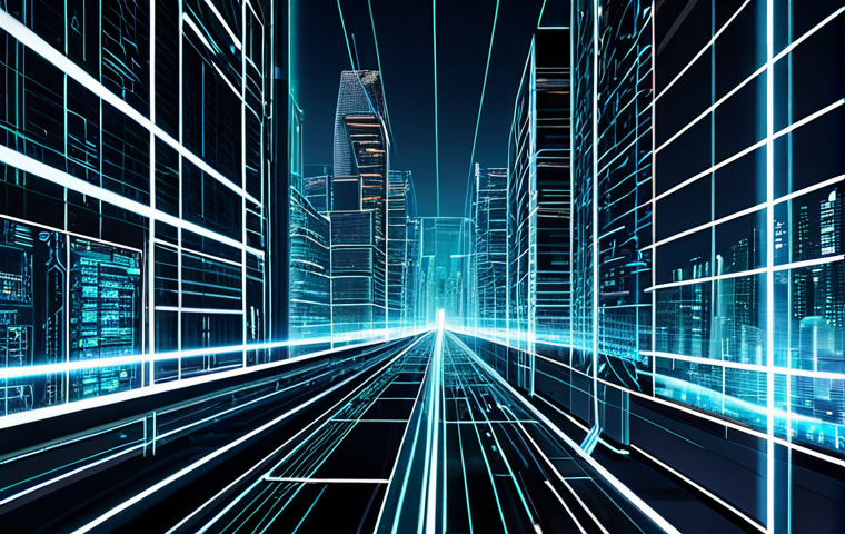 양자 보안 기술의 향후 연구 과제 - Quantum-Resistant Infrastructure**
"A futuristic cityscape with glowing, intricate networks overlai...